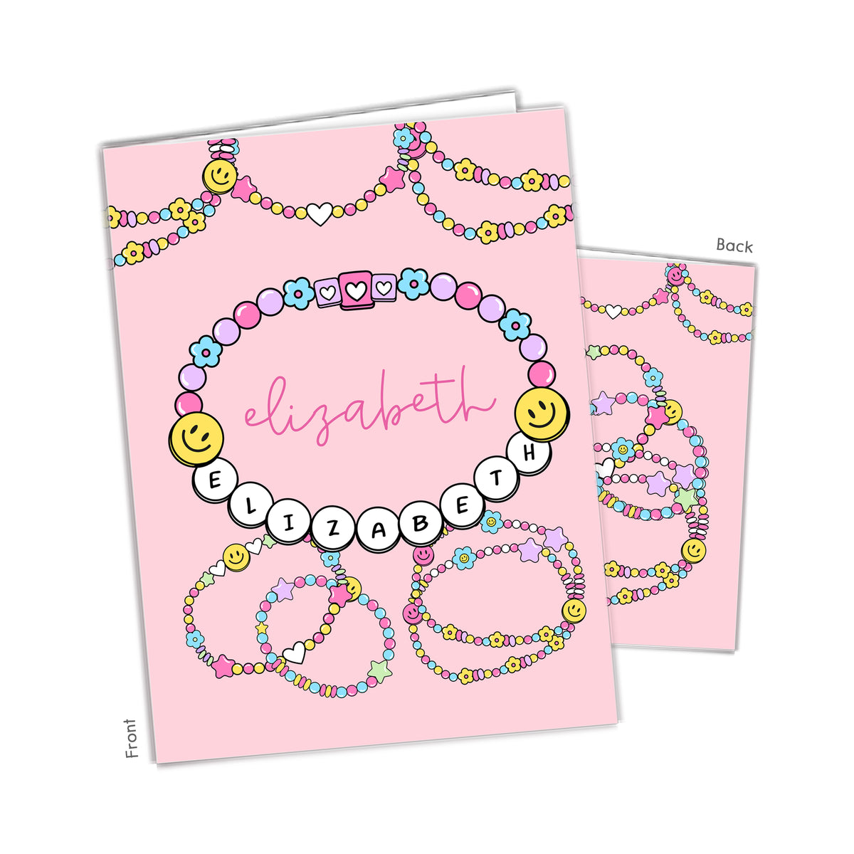 Friendship Bracelet Personalized Custom 2-Pocket Folder • School Office Supplies