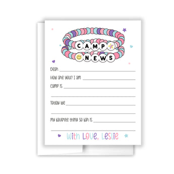 Friendship Bracelet Hello from Camp Summer Camping Note Cards Stationery • Fill in Blank, Lined or Blank Cards