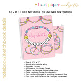 Friendship Bracelet Personalized Notebook or Sketchbook