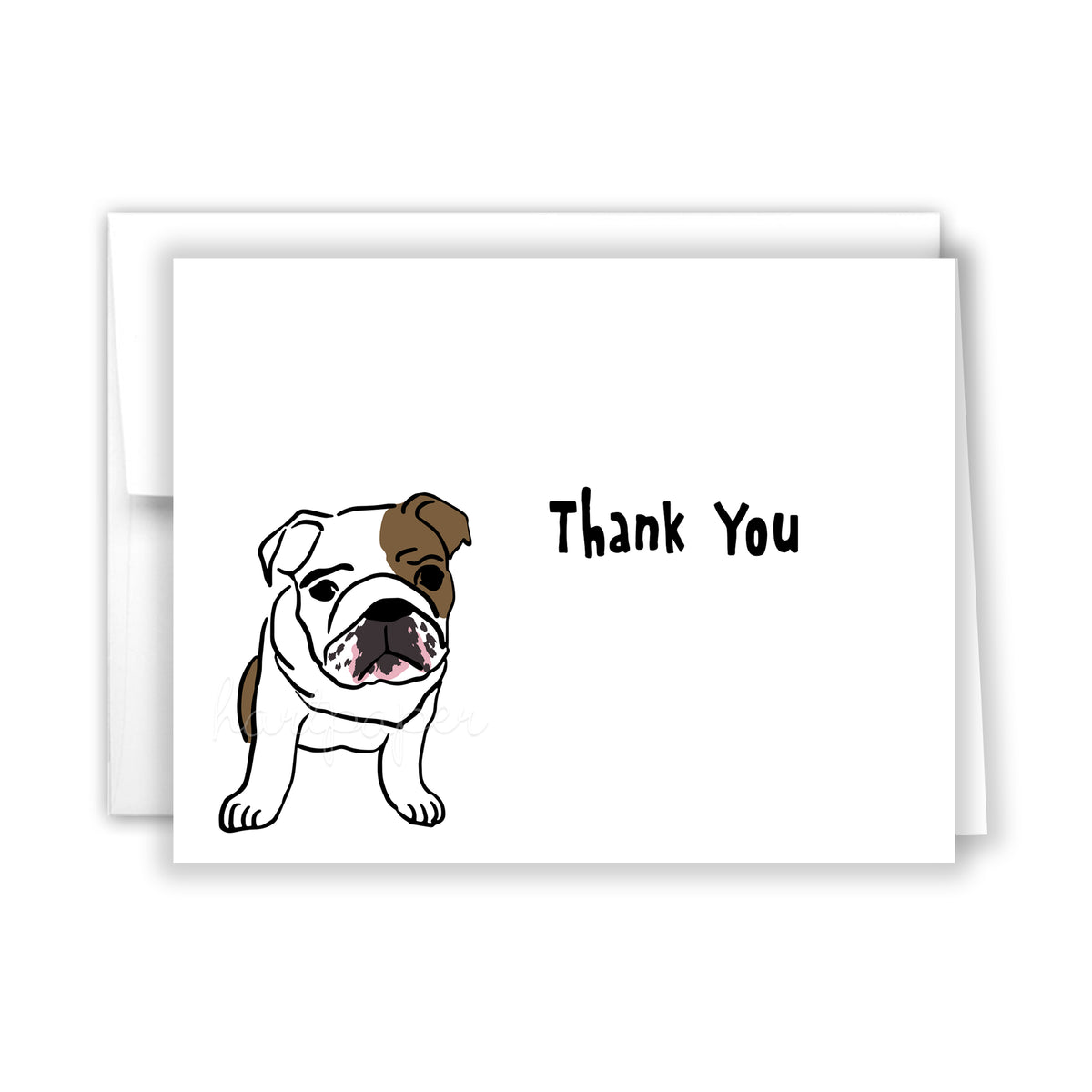 Bulldog Dog Thank You Cards Note Card Personalized Custom Stationery • Flat or Folded