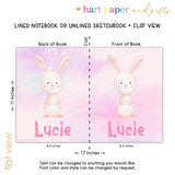 Bunny Rabbit Personalized Notebook or Sketchbook