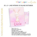 Bunny Rabbit Personalized Notebook or Sketchbook