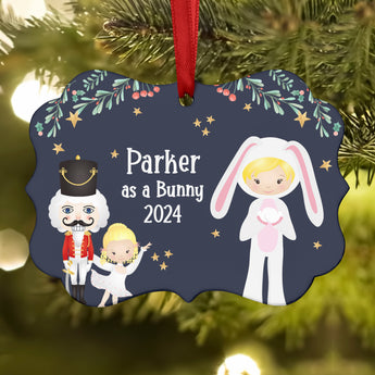 Bunny Rabbit • Nutcracker Christmas Ornament Personalized Custom Holiday Decor Gift Boy Girl Ballerina Ballet