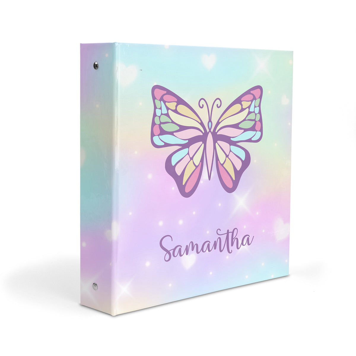 Butterfly Rainbow Personalized Custom 2" 3 Ring Binder • School Office Supplies