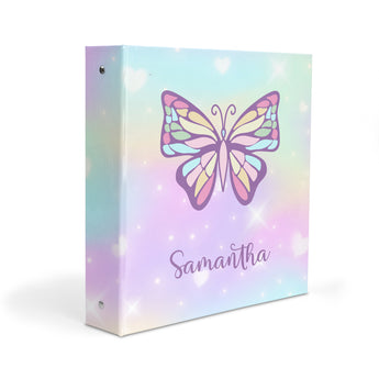 Butterfly Rainbow Personalized 2" 3 Ring Binder