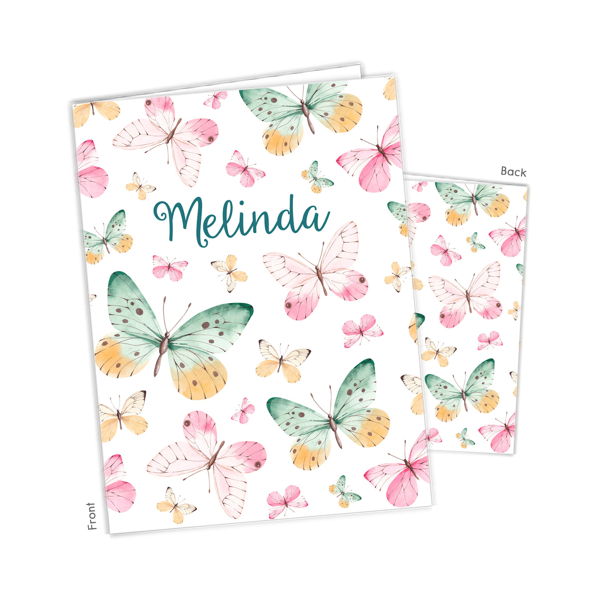 Butterflies Butterfly Personalized Custom 2-Pocket Folder • School Office Supplies