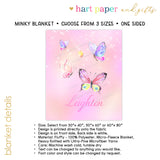 Butterfly Rainbow Minky Blanket Personalized Custom