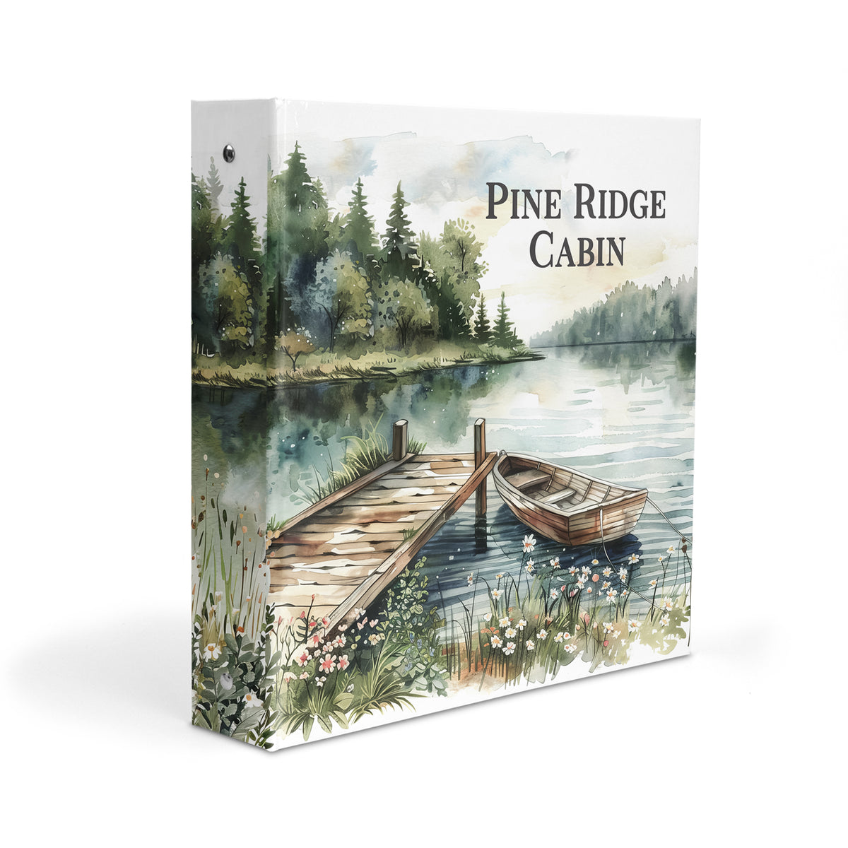 Lake Home House Personalized Custom 2" 3 Ring Binder • School Office Supplies