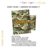 Camo Camouflage Personalized 2-Pocket Folder