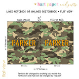 Camouflage Camo Personalized Notebook or Sketchbook