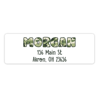Camouflage Return Address Labels • Self Adhesive Stickers