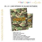 Camouflage Camo Personalized Notebook or Sketchbook