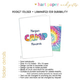 Rainbow Tie Dye Camping Camp Personalized 2-Pocket Folder