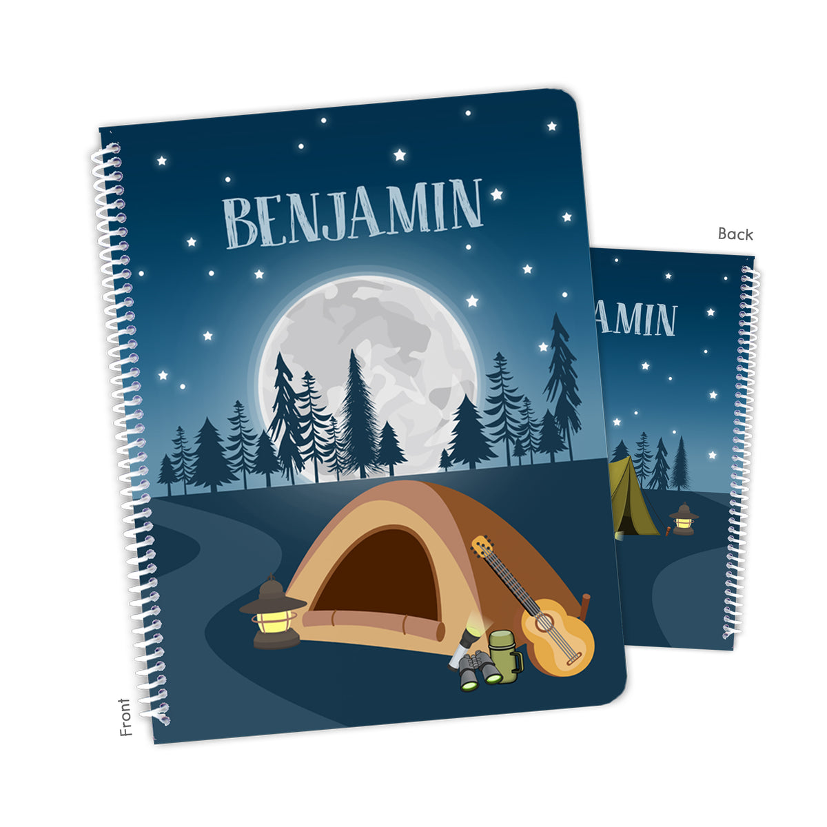 Camping Summer Camp Personalized Custom Notebook or Sketchbook • School Office Supplies