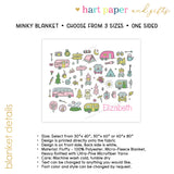 Camping Summer Camp Minky Blanket Personalized Custom