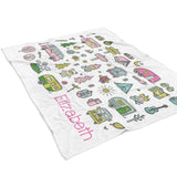 Camping Summer Camp Minky Blanket Personalized Custom