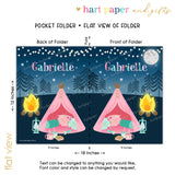 Camping Summer Camp Personalized 2-Pocket Folder
