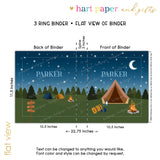 Camping Summer Camp Personalized 2" 3 Ring Binder
