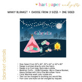 Camping Summer Camp Minky Blanket Personalized Custom