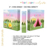 Camping Summer Camp Personalized 2" 3 Ring Binder