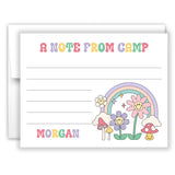 Retro Rainbow Summer Camp Camping Note Cards Stationery • Fill in Blank, Lined or Blank Cards