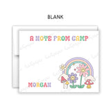 Retro Rainbow Summer Camp Camping Note Cards Stationery • Fill in Blank, Lined or Blank Cards