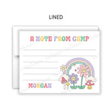 Retro Rainbow Summer Camp Camping Note Cards Stationery • Fill in Blank, Lined or Blank Cards
