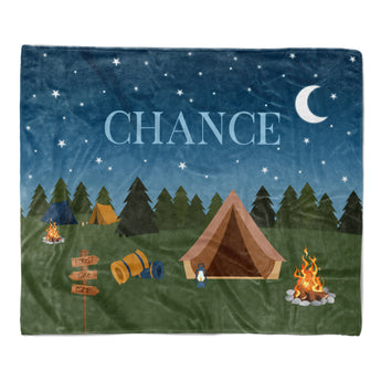 Camping Summer Camp Minky Blanket Personalized Custom