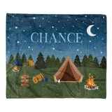 Camping Summer Camp Minky Blanket Personalized Custom