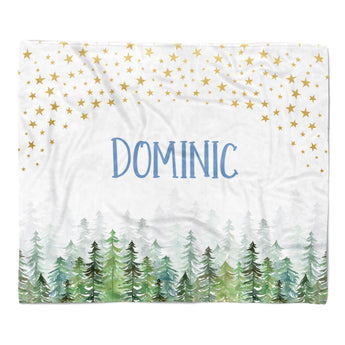 Stars Trees Minky Blanket Personalized Custom