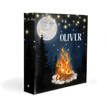 Bonfire Camping Summer Camp Personalized 2" 3 Ring Binder