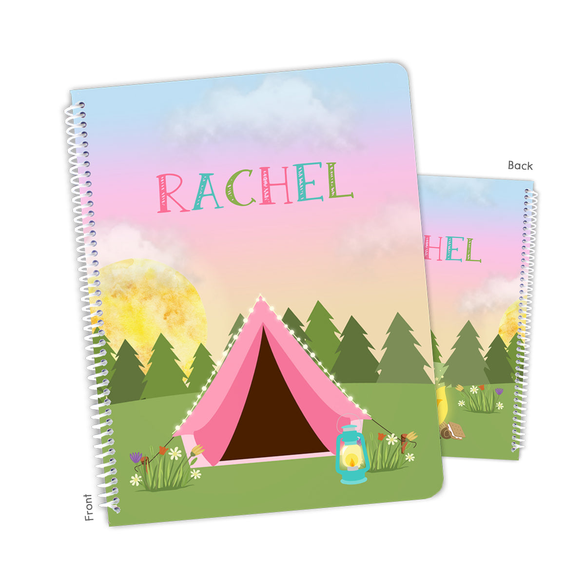 Camping Summer Camp Personalized Custom Notebook or Sketchbook • School Office Supplies