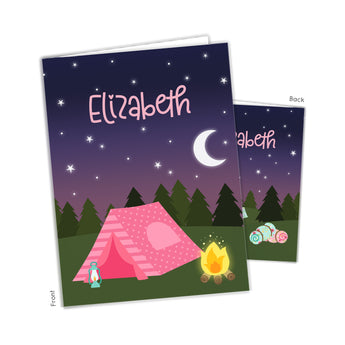 Camping Summer Camp Personalized 2-Pocket Folder