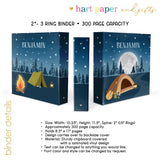 Camping Summer Camp Personalized 2" 3 Ring Binder