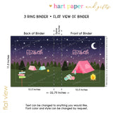 Camping Summer Camp Personalized 2" 3 Ring Binder