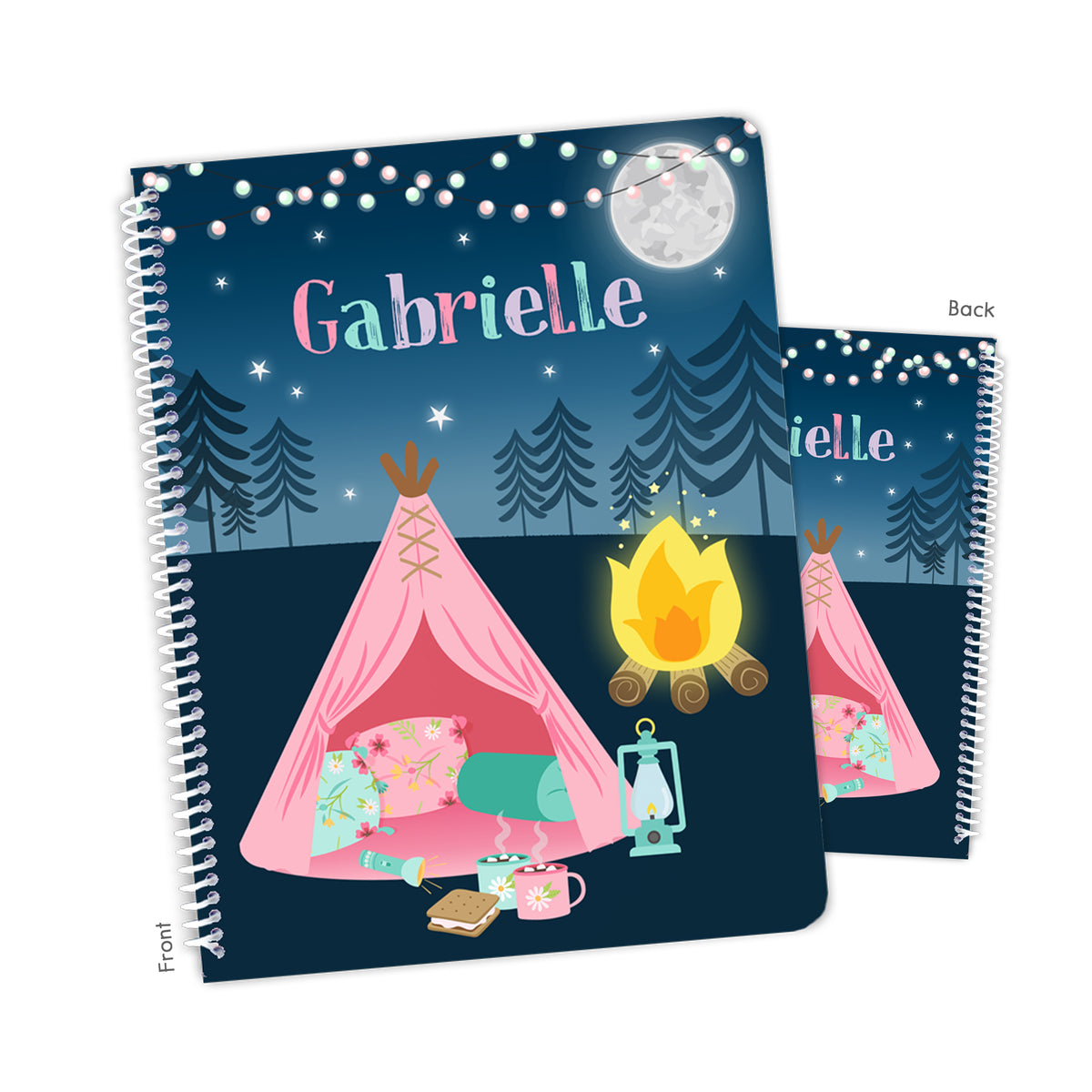 Camping Summer Camp Personalized Custom Notebook or Sketchbook • School Office Supplies