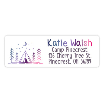 Camping Camp Return Address Labels • Self Adhesive Stickers