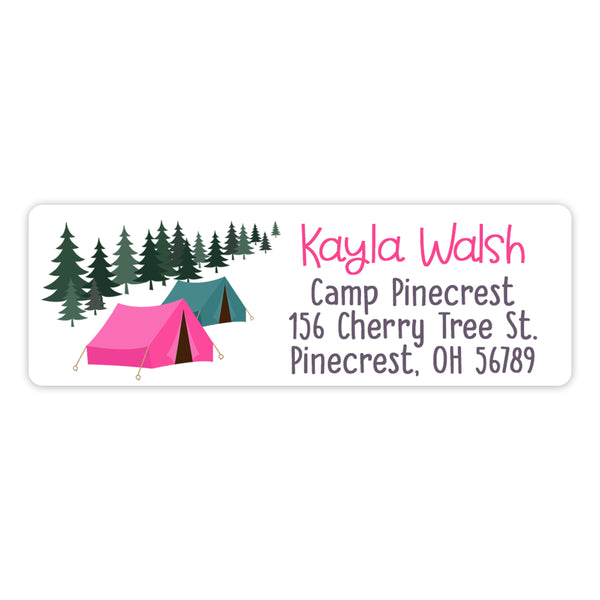 Camping Camp Return Address Labels • Self Adhesive Stickers