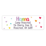 Rainbow Hearts Return Address Labels • Self Adhesive Stickers