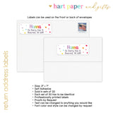 Rainbow Hearts Return Address Labels • Self Adhesive Stickers