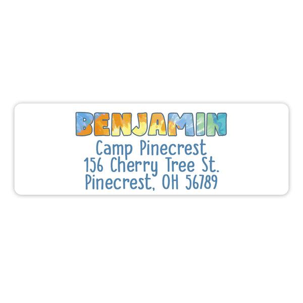 Rainbow Tie Dye Return Address Labels • Self Adhesive Stickers