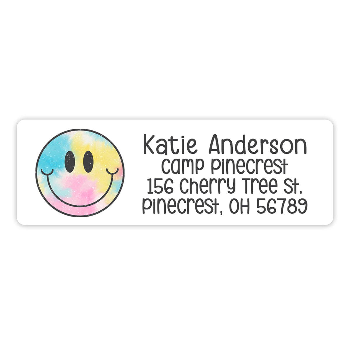 Rainbow Tie Dye Happy Return Address Labels Personalized Custom • Self Adhesive Stickers