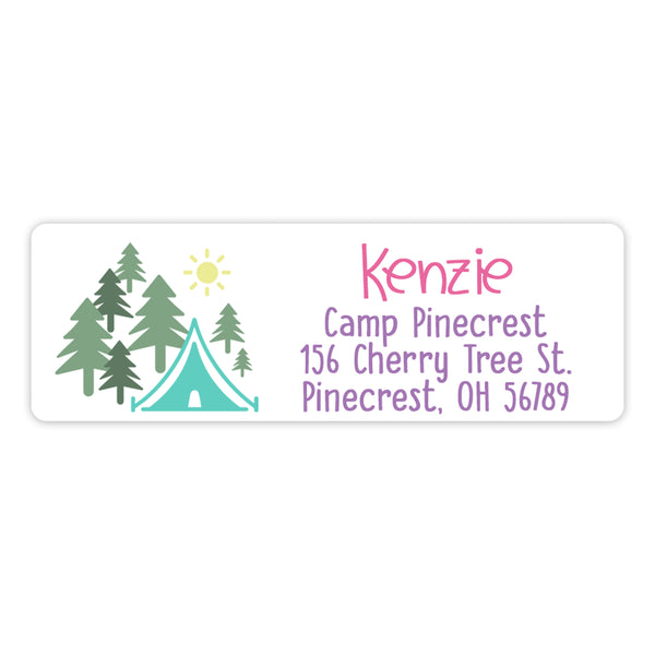 Camping Camp Return Address Labels • Self Adhesive Stickers