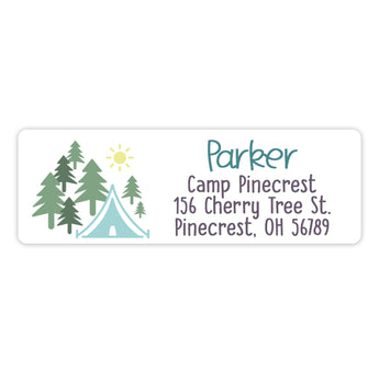 Camping Camp Return Address Labels • Self Adhesive Stickers