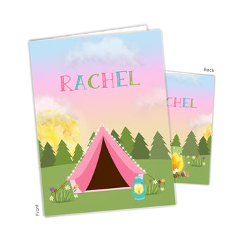 Camping Summer Camp Personalized 2-Pocket Folder