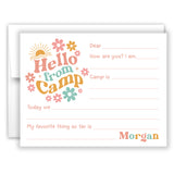Retro Rainbow Summer Camp Camping Note Cards Stationery • Fill in Blank, Lined or Blank Cards