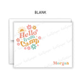 Retro Rainbow Summer Camp Camping Note Cards Stationery • Fill in Blank, Lined or Blank Cards