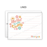 Retro Rainbow Summer Camp Camping Note Cards Stationery • Fill in Blank, Lined or Blank Cards