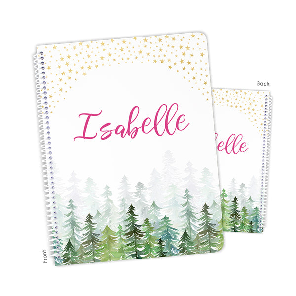 Trees Stars Personalized Notebook or Sketchbook