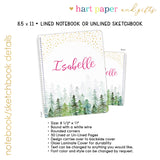 Trees Stars Personalized Notebook or Sketchbook